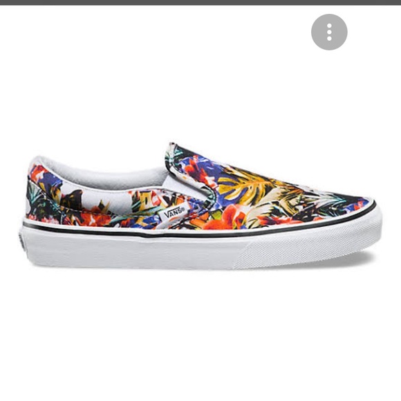 vans flower slip ons